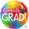 thumbnail image 1 of 28 inch Colorful Grad Foil Mylar Balloon - Party Supplies Decorations, 1 of 1