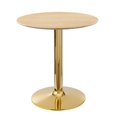 thumbnail image 1 of 28 inch Dining Table, Round, Natural Gold, Wood, Metal Steel, Modern Contemporary, Mid Century Kitchen Room Cafe Bistro Restaurant Hospitality, 1 of 6