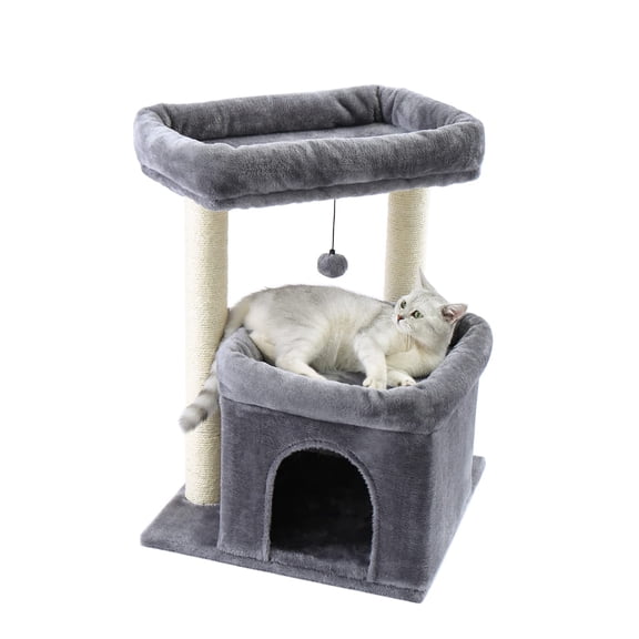 28 inch Large Condo Grey Cat Tree Tower