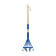thumbnail image 1 of 28-inch Lightweight Garden Leaf Rake, Durable Metal Yard Rake with Wooden Handle & 9 Metal Tines for Leaves, Yard Leaf Rake for Collecting Leaves, Grass Clippings, Garbage, 1Pc(Blue,27x5.3"), 1 of 6