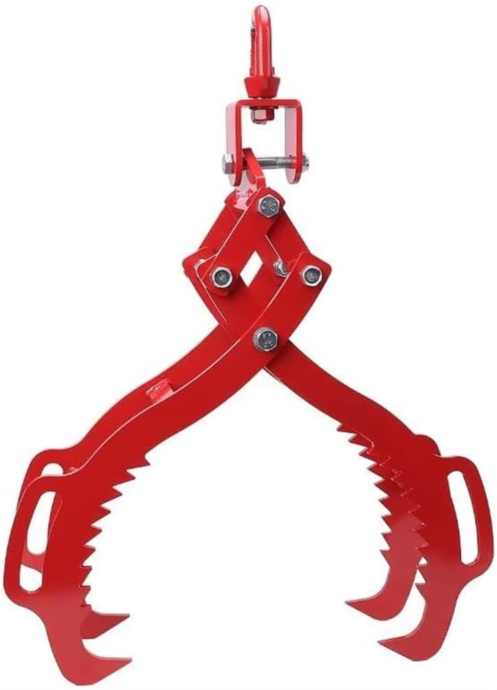 28 inch Log Lifting Tongs, 4 Claw Felled Timber Claw Hook Logging Grabber