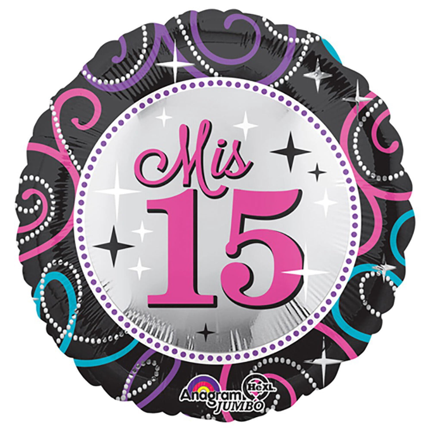 28 inch Mis Quince Sparkle Foil Mylar Balloon - Party Supplies Decorations