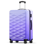 28-inch PC + ABS Large Checked Suitcase with Spinner Wheels and TSA Lock for Travel Trips Business, Purple