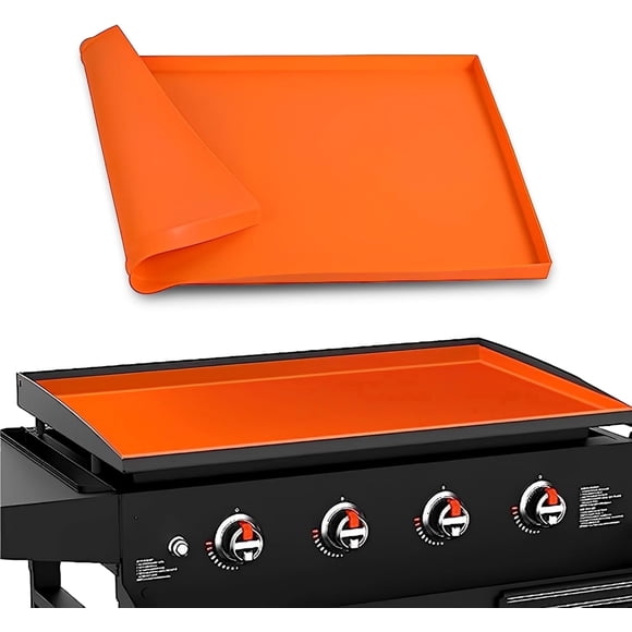 28 inch Silicone Griddle Cover Griddle Accessories for Griddle Top, Protect Griddle from Debris and Rust, Orange
