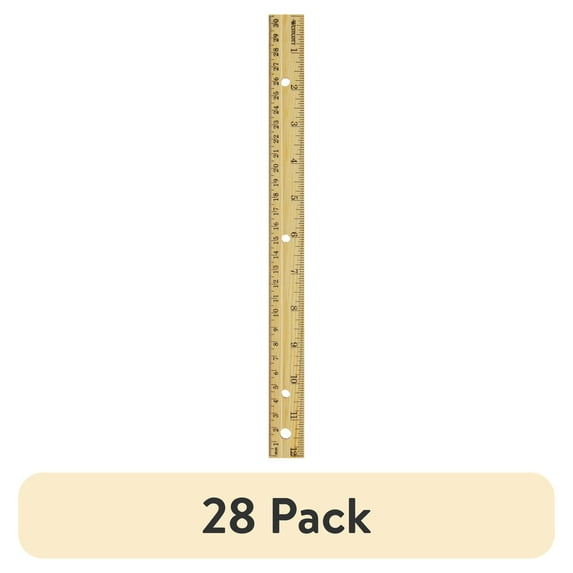 (28 pack) Westcott 12-Inch Wooden Ruler for School and Office Use