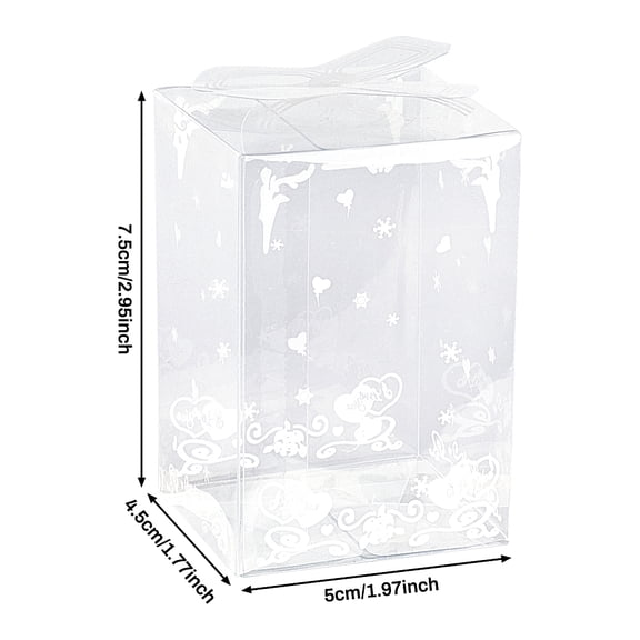 28 pc Foldable Transparent PVC boxes for Craft Candy Packaging Wedding Party Favor Gift boxes Rectangle with Floral Pattern Clear 7.5x5x4.5cm