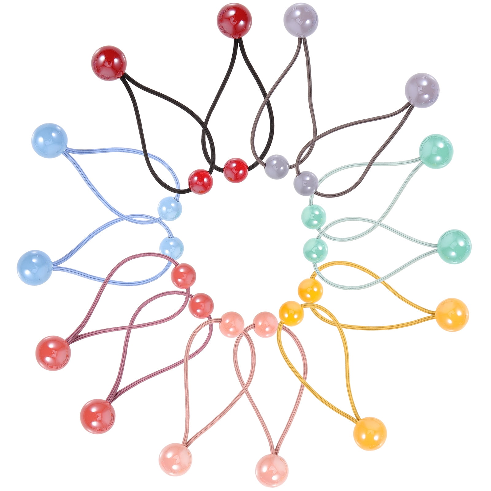 28 pcs Elastic Ponytail Holders Kids Double Balls Hair Ties Elastic Hair Ropes for Girl