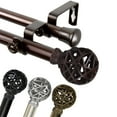 thumbnail image 1 of 28" to 48" Adjustable 3/4" Dia Double Curtain Rod in Black with Matthias Finials,(4788-282), 1 of 3