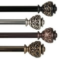 thumbnail image 1 of 28" to 48" Adjustable 3/4" Dia Single Curtain Rod in Antique Brass with Ingo Finials,(4889-284), 1 of 3