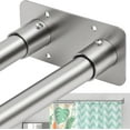 thumbnail image 1 of 28 to 75 Inches Double Shower Curtain Rod Adjustable Double Shower Curtain Rods for Bathroom (28 to 75'', Silver), 1 of 8