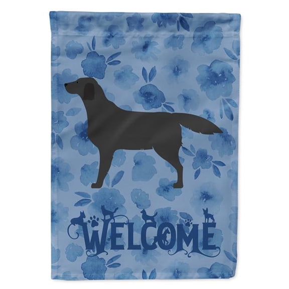 28 x 0.01 x 40 in. Black Labrador Retriever Welcome Flag Canvas House Size
