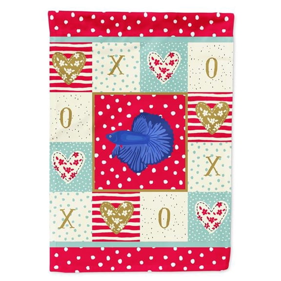 28 x 0.01 x 40 in. Delta Tail Betta Fish Love Flag Canvas House Size
