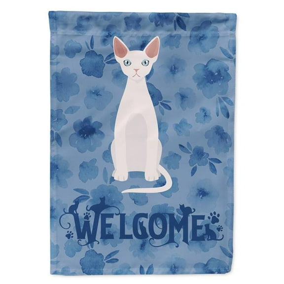 28 x 0.01 x 40 in. Devon Rex No.2 Cat Welcome Flag Canvas House Size