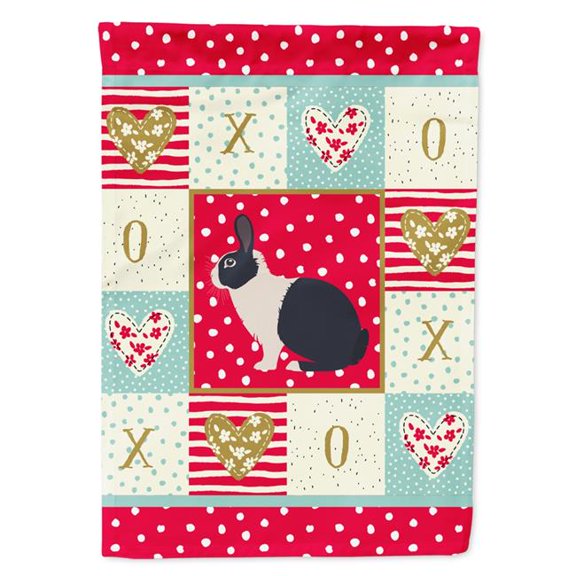 28 x 0.01 x 40 in. Dutch Rabbit Love Flag Canvas House Size