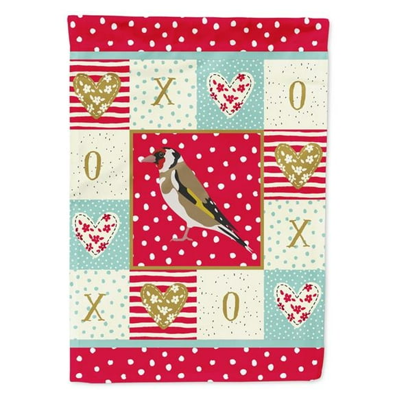 28 x 0.01 x 40 in. Gold Finch Love Flag Canvas House Size