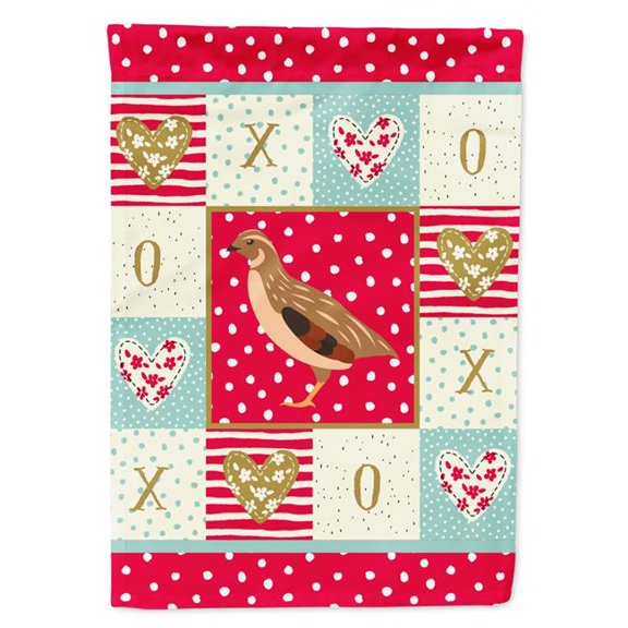 28 x 0.01 x 40 in. Golden Phoenix Quail Love Flag Canvas House Size
