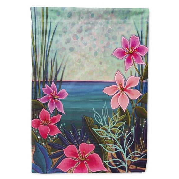 28 x 0.01 x 40 in. Paradise Flowers Canvas House Flag