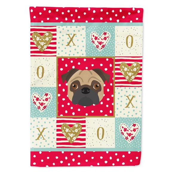 28 x 0.01 x 40 in. Pug Flag Canvas House Size
