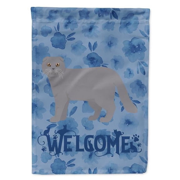 28 x 0.01 x 40 in. Scottish Fold No.1 Cat Welcome Flag Canvas House Size