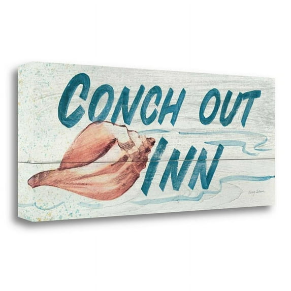 28" x 12" Conch Out Inn - In Color by Avery Tillmon Canvas Fabric Multi-Color