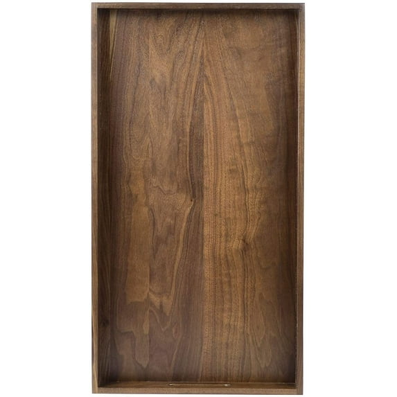 28 x 15 inches Extra Large Wood Trays for Ottoman with Handles FSC Natural Handmade Black Walnut Serving Tray Vintage Decorative Platters for Oversized Ottoman Kitchen