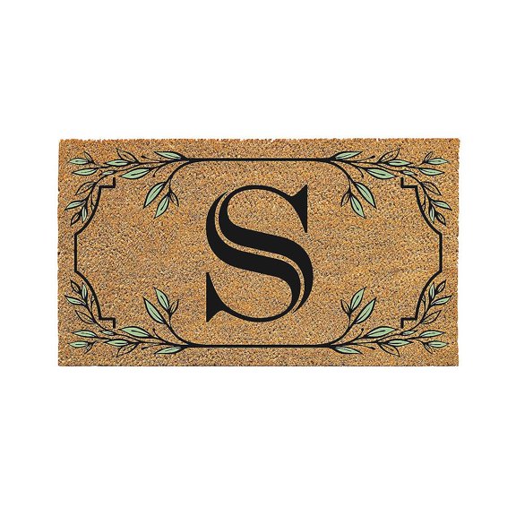 28" x 16" Monogram Coir Mat, Letter  "S"