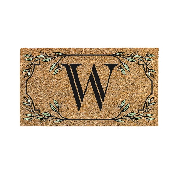 28" x 16" Monogram Coir Mat, Letter "W"