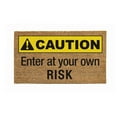 thumbnail image 1 of 28" x 16" Nature Coir Mat, Caution, 1 of 6
