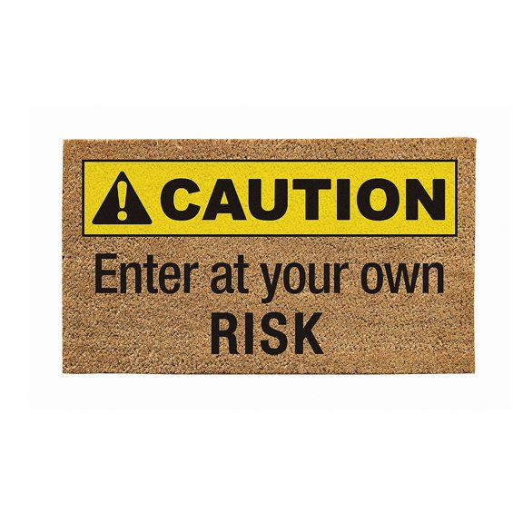 28" x 16" Nature Coir Mat, Caution