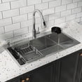 thumbnail image 1 of 28" x 18" Undermount Kitchen Sink Stainless Steel Silver Single Sink Modern Design Durable With Multiple Accessories, 1 of 9