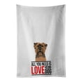 thumbnail image 1 of 28 x 19 in. Unisex Yorkie Chocolate No.1 White Dish Towels Kitchen Towel - Set of 2, 1 of 1