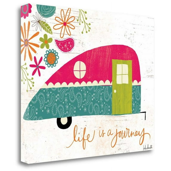 28" x 23" Life Is A Journey by Katie Doucette Print on Canvas Fabric Multi-Color