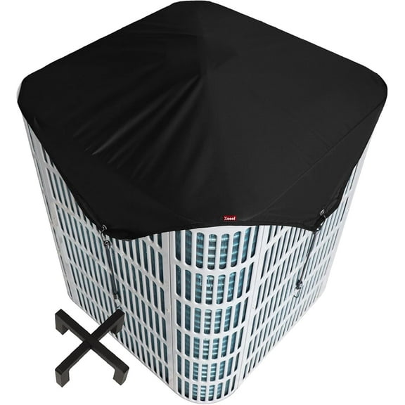 28 x 28 Air Conditioner Covers for Outside with Cover Stand, 600D Waterproof AC Cover, AC Condenser Winter Covers