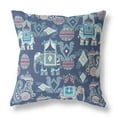 thumbnail image 1 of 28 x 28 in. Broad Cloth Floral Throw Pillow, Blue & Gray, 1 of 1