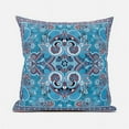 thumbnail image 1 of 28 x 28 in. Floral Paisley Broadcloth Indoor & Outdoor Blown & Closed Pillow - Red, Blue & Black, 1 of 1