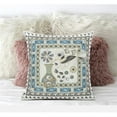thumbnail image 1 of 28 x 28 in. Love Your Vase Peacock Broadcloth Indoor & Outdoor Blown & Closed Pillow - Off White, Grey & Green, 1 of 1