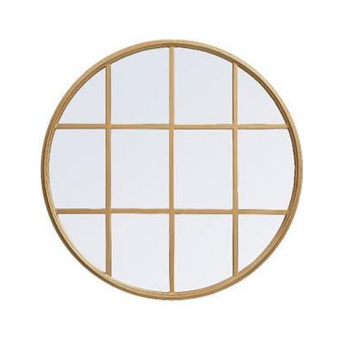Contemporary Gold Wood Framed 28" Square Wall Mirror