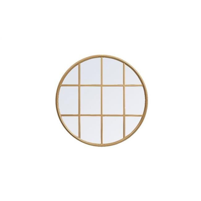 Contemporary Gold Wood Framed 28" Square Wall Mirror
