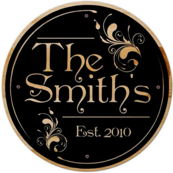 28 x 28 in. Personalized Name Est Sign