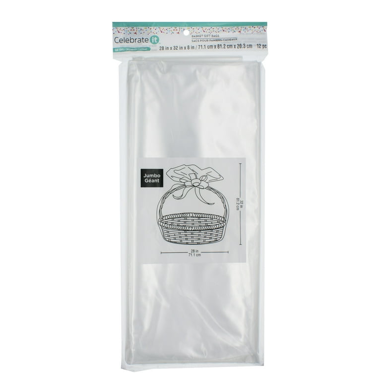 Celebrate It Jumbo Clear Basket Gift Bags