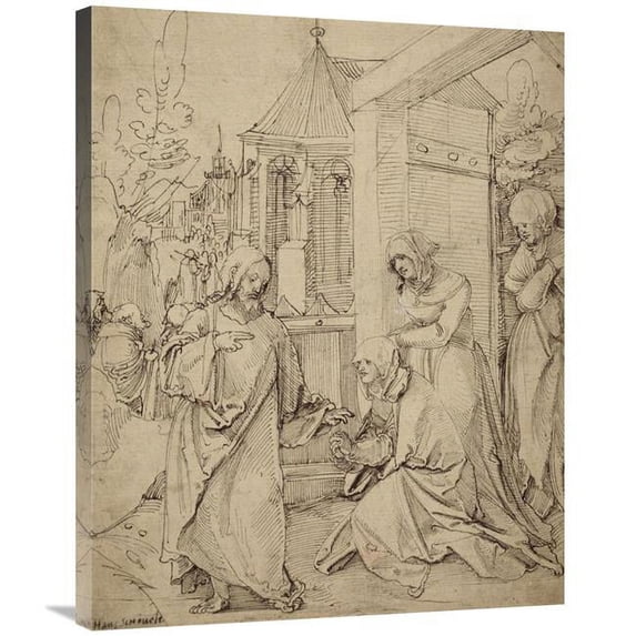28 x 35 in. Christ Taking Leave of His Mother Art Print - Hans Schaufelein