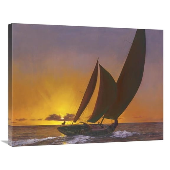 28 x 35 in. Sails in the Sunset Art Print - Diane Romanello