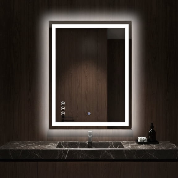 28"x 36" Heated LED Bathroom Mirror with Lights, Anti-Fog Wall Mounted Vanity Mirror
