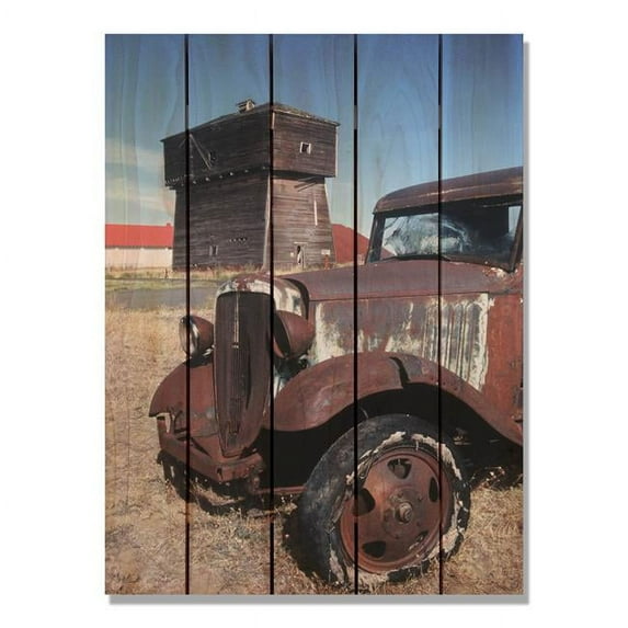 28 x 36 in. Rust Bucket Inside & Outside Cedar Wall Art