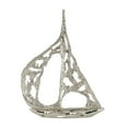 thumbnail image 1 of 28" x 37" Silver Aluminum Sail Boat Sculpture with Cut out Designs, by DecMode, 1 of 8