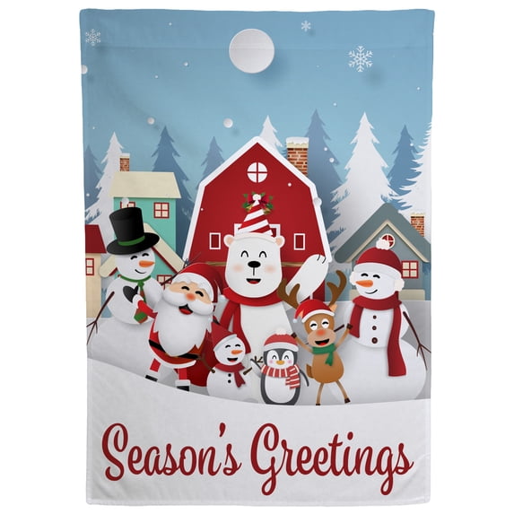 28 x 40 Christmas Village Greetings House Flag by Ashton