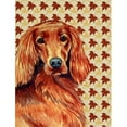 thumbnail image 1 of 28 x 40 In. Irish Setter Fall Leaves Portrait Flag Canvas, House Size, 1 of 1