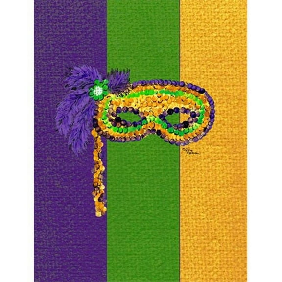 28 x 40 In. Mardi Gras Mask Flag Canvas, House Size