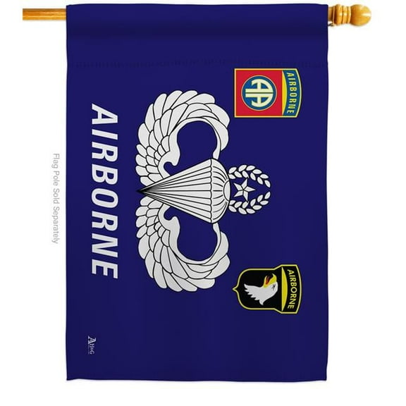 28 x 40 in. Airborne House Flag with Armed Forces Army Double-Sided Decorative Horizontal Flags Decoration Banner Garden Yard Gift