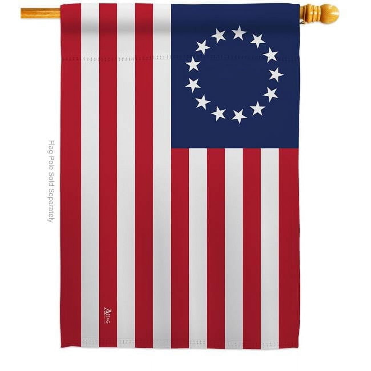 28 x 40 in. Betsy Ross American USA Historic House Flag with Double-Sided Horizontal Decoration Banner Garden Yard Gift